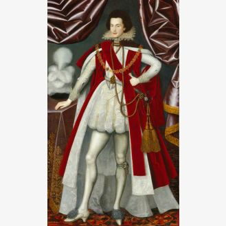 An illustration of George Villiers dancing