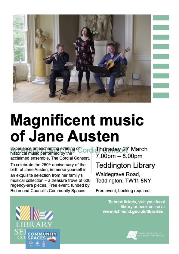 Music from Jane Austen's era performed by The Cordial Consort