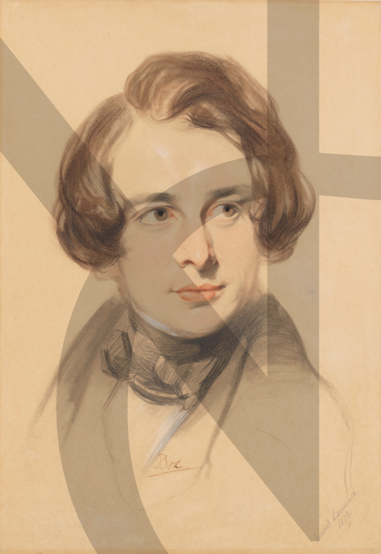 Chalk portrait of Charles Dickens