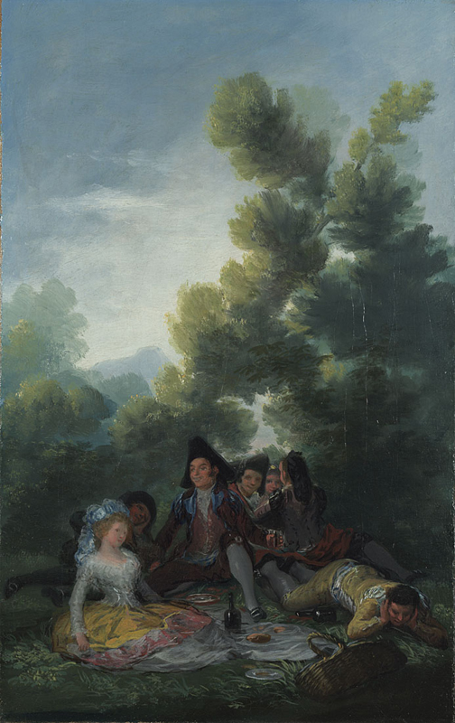 A painting by Goya entitled 'A Picnic], made in 1785-90