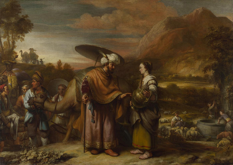 Painting of Rebekah and Eliezer at the Well by Eeckhout
