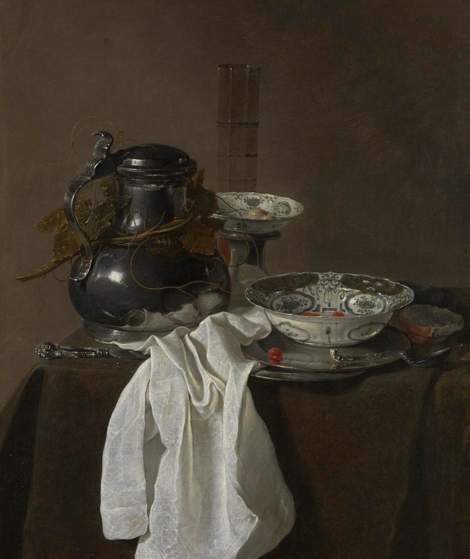 Flagon and two Ming bowls from 1651