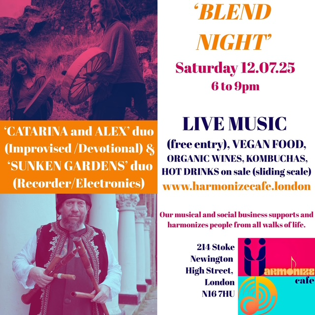 Poster for a night at the Harmonise Cafe, 12 July 2025